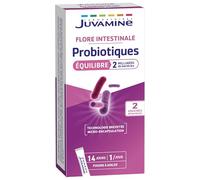 JUVAMINE - Probiotiques Equilibre - 2 Souches - Flore intestinale - 2 Milliards de Bactéries - Bactéries arrivant vivantes dans l'Intestin - 14 sticks