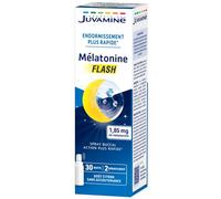 JUVAMINE - Spray Buccal - Sommeil Mélatonine - Contribue à l'endormissement plus rapide - 1,85 mg de mélatonine - Sans accoutumance - 15mL - Goût citron - Equivalent 30 nuits