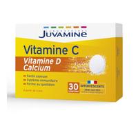 Juvamine Complément Vitamine C, D et Calcium Orange sanguine Sans sucres 30 comprimés effervescents