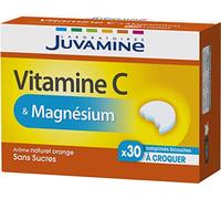 Juvamine Vitamine C et Magnésium – Arôme naturel orange, sans sucres – 30 comprimés à croquer