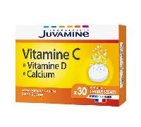 Juvamine Complément Vitamine C, D et Calcium Orange sanguine Sans sucres 30 comprimés effervescents