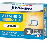 Juvamine Complément Vitamine D3 2000 UI – Immunité & Vitalité, 30 gélules