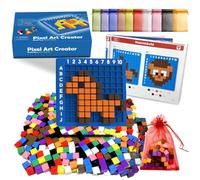 Juvanovo Art Pixel, 400 Pièces Pixel Art Blocs de Construction, Nouveaux Puzzle, Ensemble de Fête Multifonctionnel, Kit d'Activité Cube, pour Faire la Fête & Famille
