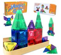 Juvanovo Construction Magnetique, 26 Pièces Magnetic Tiles Voyage, Bloc Magnétiques, Tuiles Magnétiques, Décoration pour la Maison et Le Bureau