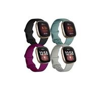 Juvel bracelet compatible avec fitbit versa 3 bracelet/fitbit sense bracelet, 4 pack remplacement sport en silicone souple bracelets pour femme
