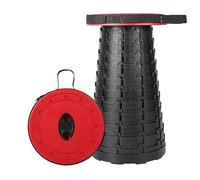 JUVEL Tabouret Pliant Portable - Home Chaise Pliante Camping,Tabouret Télescopique Portatif,Légère Hauteur Réglable et Poignée - pour Cuisine Randonnée de Plein Air Pêche Jardin Voyages (Rouge)