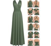 Juvell Robe Demoiselle d'honneur - Infinity Robe Maxi - Robe élégante Portefeuille - Top Bandeau Inclus - Mariage-Bridesmaid-Invitée-Bal - 1000 (40-44, Vert)