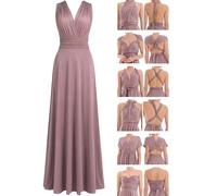 Juvell Robe Demoiselle d'honneur - Infinity Robe Maxi - Robe élégante Portefeuille - Top Bandeau Inclus - Mariage-Bridesmaid-Invitée-Bal - 1000 (40-44, Vieux Rose)