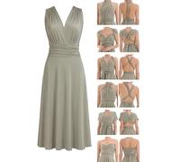 Juvell - Robe Demoiselle d'honneur - Infinity Robe Midi- Robe élégante Portefeuille - Top Bandeau Inclus - Mariage-Bridesmaid-Invitée-Bal-Cocktail - 1100 (40-44, Vert Clair)
