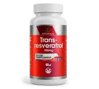 JUVENAIA - Resveratrol pur 500mg 60 gélules Concentration supérieure à 99% testée par HPLC, Trans Resvératrol de racine de plante Polygonum Cuspidatum - Qualité testée en laboratoire
