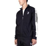 Juventus, Blouse Homewear en Molleton pour la Maison, Noir et Blanc, avec Logo de la Juventus, en Coton, Full Zip, Taille M