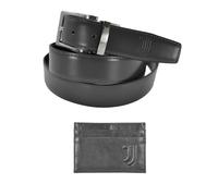 JUVENTUS Coffret cadeau ceinture en cuir et porte-cartes de crédit, élégant coffret cadeau officiel, noir, accessoires pour homme