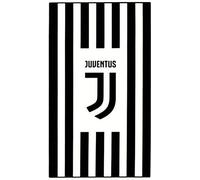 Juventus Grande serviette de plage officielle F.C. Football Club 70 x 140 cm, 100 % coton, blanc et noir