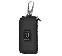Juventus Porte-clés en cuir avec fermeture éclair compartiment à télécommande ou clé longue avec plaque logo Icon, produit officiel 131841