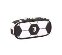JUVENTUS Seven Porte-stylo scolaire Round Plus, noir et blanc, fermeture éclair, enfants et garçons, école et loisirs, Noir, Taglia unica, Classique