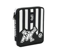 Juventus Trousse Maxi, Striker, Blanc Noir, avec stylos, Crayons et Couleurs, écoles primaires et intermédiaires, Accessoires Scolaires, Noir, Taglia Unica, Moderne