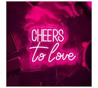 Juvra Lumières néon décoratives CHEERS To Love pour panneau néon pour veilleuses à intensité variable alimentées par pour USB 30 cm × 40(Rose)