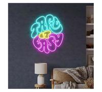 Juvra Lumières néon décoratives Décoration lumineuse au néon Take It Easy pour les enseignes Lettre de luminosité réglable pour lumières(B,35cmx35cm)