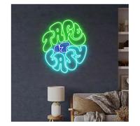 Juvra Lumières néon décoratives Décoration lumineuse au néon Take It Easy pour les enseignes Lettre de luminosité réglable pour lumières(D,30cmx30cm)