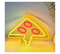 Juvra Lumières néon décoratives Enseigne lumineuse néon en forme de pizza pour décoration murale idéale pour cuisine, restaurant ou commerce