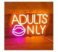 Juvra Lumières néon décoratives Néon Enseignes lumineuses Decor Enseigne Au Adults Only Art Déco Décoration 42х26cm