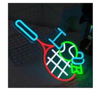 Juvra Lumières néon décoratives Pour enseigne au néon Love Tennis, lumière colorée à intensité variable pour décoration murale