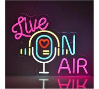 Juvra Lumières néon décoratives Pour LED néon signe Enseigne Au Néon Live On Air Diffusion Pour Décoration Murale Pour Salle De Jeux En 39cm×30cm