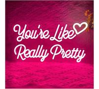 Juvra Lumières néon décoratives Tu es vraiment très belle avec lumière LED pour chambre à coucher, mariage, fiançailles, fête d'anniversaire 40 × 22 cm