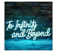 Juvra Lumières néon décoratives Vers l'infini et au-delà pour enseigne au néon pour alimentation pour USB à intensité variable, pour chambre coucher, boutique, bar, fête, décoration murale 22 cm × 45