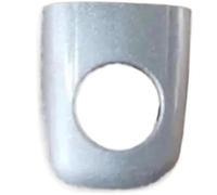 Juvra Poignée extérieure de voiture Poignée de porte extérieure gauche voiture, petite coque pour avant et arrière, non peinte, blanc argenté pour Peugeot 307 Housse(Silver Fl With Hole)