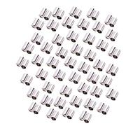 Juwaacoo 100pcs Embout Gaines Fixation Cable Frein 5mm Metal Argent pour Velo