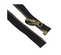Juwaacoo 75/80/100/120/cm 5# Fermetures à glissière en métal pour Coudre Veste Manteau Fermeture éclair réversible Bricolage vêtements Accessoires de Couture, 75cm
