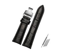 Juwaacoo Bracelet de montre 23mm 24mm 26mm 28mm Largeur Noir/Marron Bracelet de montre en cuir pour homme Accessoires de montre, 23mm