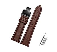 Juwaacoo Bracelet de montre 23mm 24mm 26mm 28mm Largeur Noir/Marron Bracelet de montre en cuir pour homme Accessoires de montre, 28mm