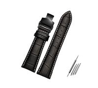 Juwaacoo Bracelet de montre 23mm 24mm 26mm 28mm Largeur Noir/Marron Bracelet de montre en cuir pour homme Accessoires de montre, 20mm