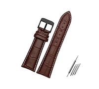 Juwaacoo Bracelet de montre 23mm 24mm 26mm 28mm Largeur Noir/Marron Bracelet de montre en cuir pour homme Accessoires de montre, 23mm