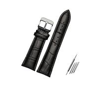 Juwaacoo Bracelet de montre 23mm 24mm 26mm 28mm Largeur Noir/Marron Bracelet de montre en cuir pour homme Accessoires de montre, 20mm