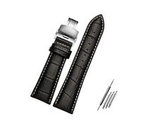 Juwaacoo Bracelet de montre 23mm 24mm 26mm 28mm Largeur Noir/Marron Bracelet de montre en cuir pour homme Accessoires de montre, 28mm