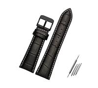 Juwaacoo Bracelet de montre 23mm 24mm 26mm 28mm Largeur Noir/Marron Bracelet de montre en cuir pour homme Accessoires de montre, 28mm