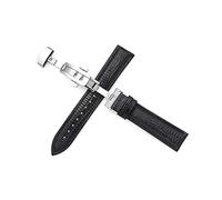 Juwaacoo Bracelet de montre en cuir motif lézard 12-22mm montre universelle boucle papillon bracelet de montre + outil d'installation, Noir, 20mm