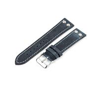 Juwaacoo Bracelet de montre en cuir Rivets 18mm 20mm 22mm Bracelet de montre Vintage Bracelet de remplacement Montres Accessoires, Bleu, 18mm
