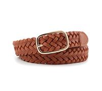 Juwaacoo Ceinture Tressée Dames Boucle Carrée pour Manteau Femme Jeans Ceinture 110cm Ceinture en Cuir Tressé