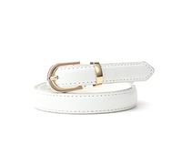 Juwaacoo Ceintures en cuir pour femmes Sangles fines pour robes décontractées Jeans 105cm -130cm de long Grande taille Femmes, Blanc