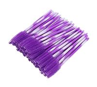 Juwaacoo Lot de 50 magiques jetables pour mascara, sourcils, applicateurs de cils, pinceaux de maquillage, extensions de cils, accessoires de maquillage, kit d'outils de maquillage, violet