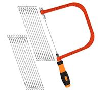 Juwaacoo Scie à chantourner de 15,2 cm, cadre de scie à chantourner et 20 lames de rechange supplémentaires pour bois, plastique, caoutchouc