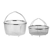 Juwacoo 2 Pcs Panier Vapeur en Maille, paniers cuit-Vapeur avec Poignées Pliantes, Panier pour friteuse Panier Cuisson Vapeur, paniers cuit-Vapeur