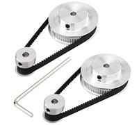 Juwacoo 2 Roue Synchrone GT2 20 et 60 Dents AléSage 5Mm, Poulie de Distribution en Aluminium avec 2 PièCes SéRies Longueur 200Mm Largeur 6Mm Courroie (AléSage 5Mm)