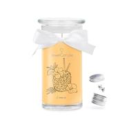 JuwelKerze L'ananas Boucles d'oreilles en argent - Bougie bijoux 80 heures - Grande bougie parfumée dans un verre au parfum fruité - Bougie avec bijoux - Cadeaux pour femme