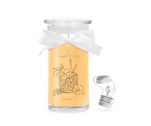 JuwelKerze L'ananas Collier en argent - Bougie bijou 80 heures - Grande bougie parfumée dans un verre au parfum fruité - Bougie avec bijoux - Cadeaux pour femme