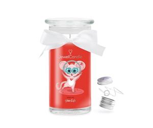 JuwelKerze Spice Up Your Life Bracelet en argent - Bougie à bijoux 80 heures - Grande bougie parfumée dans un verre au parfum fruité - Bougie avec bijoux - Cadeau pour femme, anniversaire